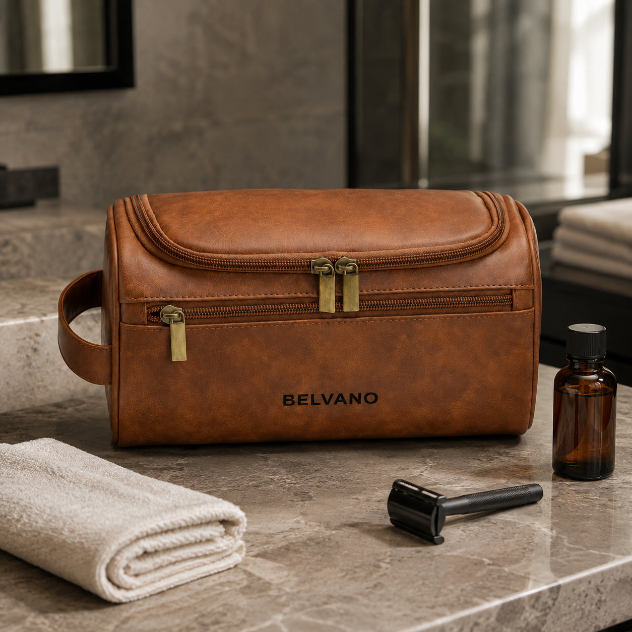 Nécessaire Masculina de Viagem BELVANO Atlas